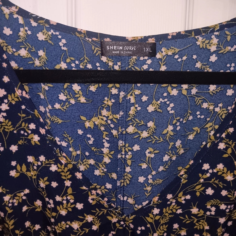 Navy Floral Blouse